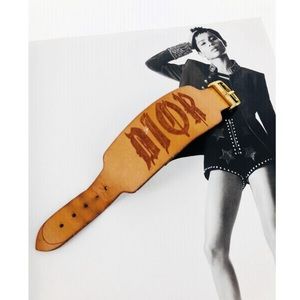 Vintage Christian Dior Aged Leather Bracelet brown